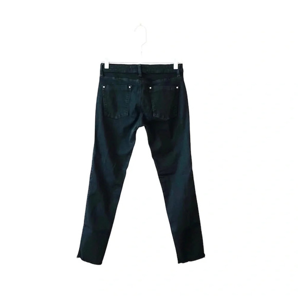Zara Basic Z1975 Black Low Rise Frayed Ankle Skinny Jeans 4 Women’s - Picture 6 of 9